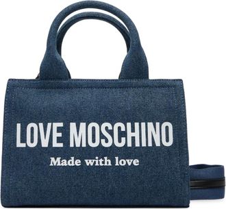 Love Moschino Bauletto Bag - Dames - Schoudertassen - Blauw - ONE Size - Katoen - Tassen