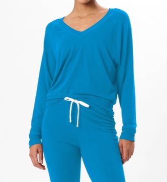 SPLITS59 Bennie V-Neck Sweatshirt In Stone Blue
