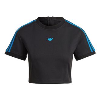adidas (WMNS) adidas Blue Version Crop Tee Black Blue IB4548