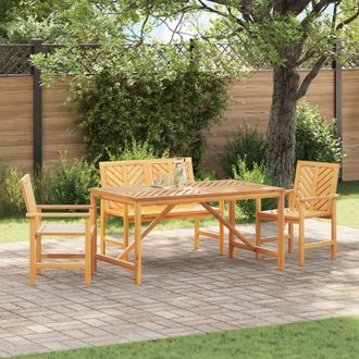 Berkfield Home 4 Piece Garden Dining Set Solid Wood Acacia in Brown