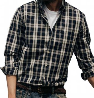 Taylor Stitch Jack Signature Shirt In Rinsed Indigo Plaid Oxford