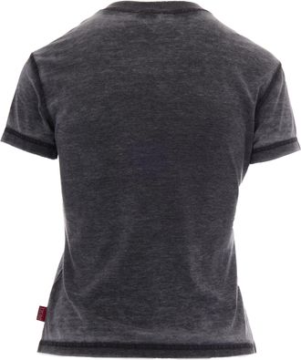 Diesel Womens T-Shirt Lla Off-Black Polyester Cotton T-Shirts & Jerseys Off/black