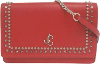Jimmy Choo London Pre-owned Clutches, female, Red, Size: ONE SIZE Pre-owned Leather Shoulder Bag