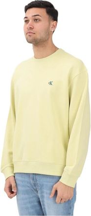 Calvin Klein Jeans Felpa girocollo garzata - Heren - Sweatshirts - Groen - S - Hoodies & sweatvesten