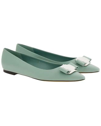 Ferragamo New Vara Bow Leather Ballet Flat