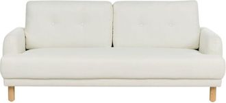 Beliani Beliani - Divano a 3 posti gambe in legno poliestere rivestito in tessuto bianco sporco Tuve