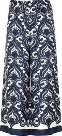 Max Mara Wkdottico Broeken - Dames - Wijde Broeken - Blauw - M - Broeken