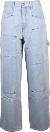 Isabel Marant Purple Cotton Wide-Leg Jeans