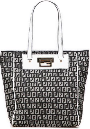 Fendi Pre-owned Womens Ff Logo Tote Bag - Black Textile - One Size