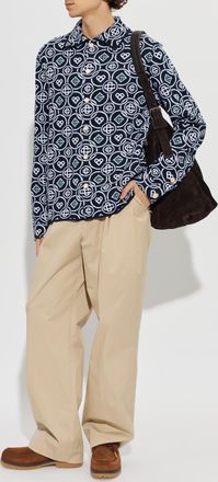 Casablanca Monogram Cardigan, Mens, Navy Blue