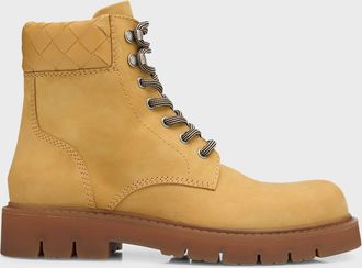 Bottega Veneta Haddock Nubuck Intrecciato Combat Booties