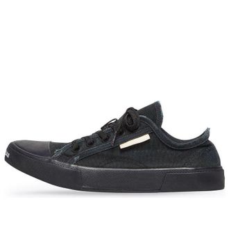 Balenciaga Paris Low Top Sneakers Black Destroyed Cotton and Black Rubber 688754W3RP21010