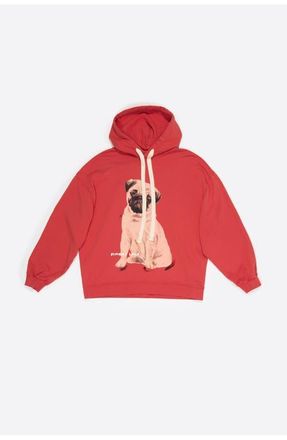 Bimba & Lola Pug Logo Hoodie in Red at Nordstrom, Size X-Small Eu
