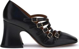 Chlo&eacute; Janis Blokhak Pumps - Dames - Pumps - Zwart - 38 EU - Leer - Schoenen