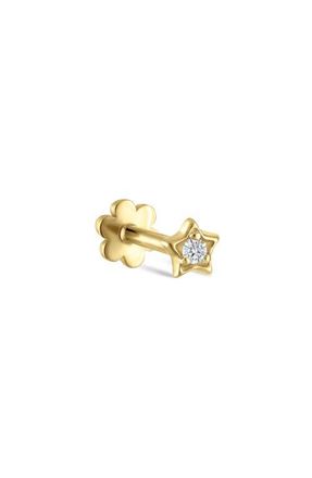 Maria Tash Diamond Solitaire Single Stud Earring in Yellow Gold at Nordstrom, Size 3 Mm