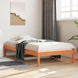 vidaXL Sof&aacute; Cama Sin Colch&oacute;n Madera Maciza Pino Marr&oacute;n Cera 80x200 Cm Vidaxl