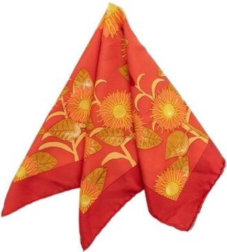 Herm&egrave;s Pre-owned Tourne Sols Handkerchief - Dames - Vintage Accessoires - Oranje - ONE Size - Vintage