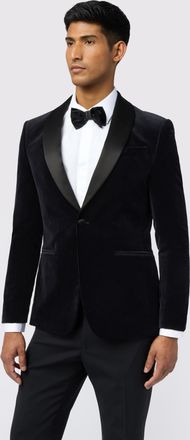 Ted Baker Mens Slim Fit Velvet Jacket - Black Cotton - Size 46 (Chest)