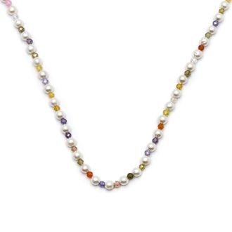 Luxenter Veelkleurige Kristallen Ketting in 18K Geel Goud - Amio