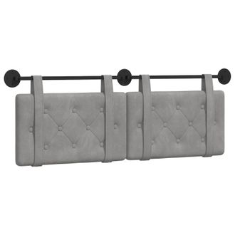vidaXL Cabecero Colgante Gris Claro Terciopelo Vidaxl