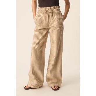 des petit hauts Gestreepte broek met wijde pijpen, VALENCE