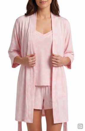 Flora Nikrooz Martha Short Pajamas & Robe Set in Pink at Nordstrom, Size X-Small