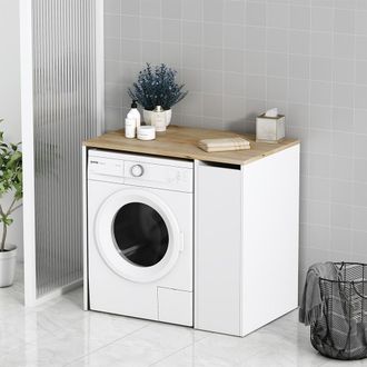 Vicco Armario Para Lavadora Viktor, Blanco, 93.5 X 88.5 Cm Con 3 Compartimentos
