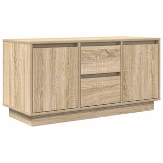 Berkfield Home TV Cabinet with LED Lights Sonoma Oak 100x41x50 cm in Light Tan | Size: 100 x 41 x 50 cm