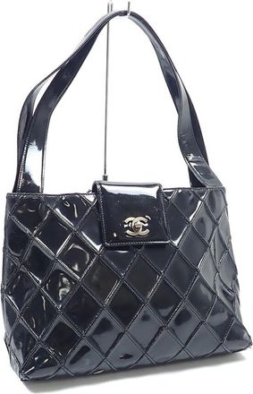 Chanel Black Patent Leather Tote Bag (Pre-Owned)
