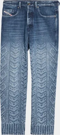 Diesel Men & apos;s Degrade Cable-Print Jeans