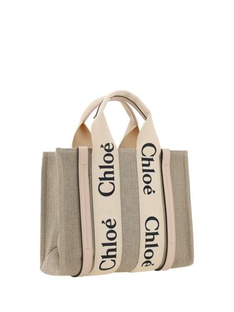 Chlo&eacute; Womens Woody Handbag Cement Pink Canvas Handbags Hand Bags