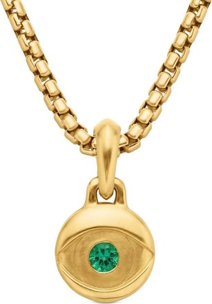 David Yurman Pendente Evil Eye in oro giallo 18kt con smeraldo (14,5mm)