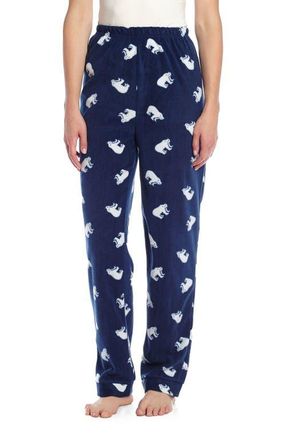 Leveret Womens Fleece Printed Holiday Pajama Pants in Polar Bear at Nordstrom, Size X-Large