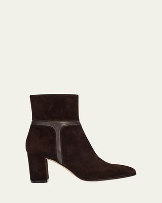 Gianvito Rossi 70mm Suede and Leather Ankle Boots