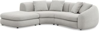Castlery Fable Single Arm Sectional Sofa Left Facing Customized, Performance Fleece, Medium Grey, Spill Resistant, Ultra Deep Seats for Castlery
