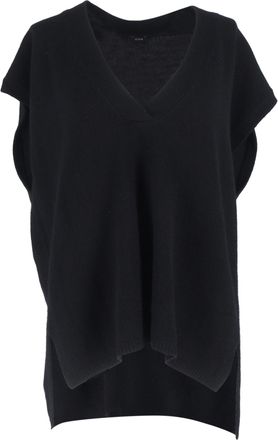 Joseph V-neck Knit Vest in Black Cashmere