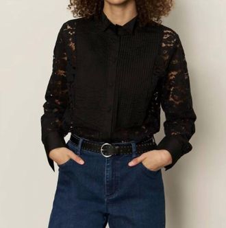 Sanctuary Serendipity Lace Tuxedo Shirt In Black