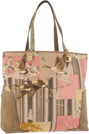 Ferragamo Pre-owned Tote Bags, female, Beige, Size: ONE SIZE Pre-owned Tote Bag