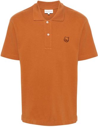 Maison Kitsun&eacute; Bold Fox Head cotton polo shirt - men - Cotton - L - Brown