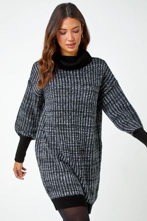 Roman Contrast Roll Neck Jumper Dress