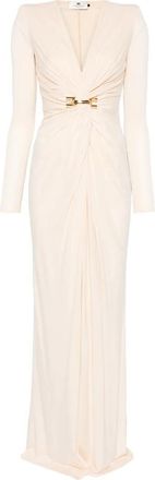 Elisabetta Franchi Long-sleeve V-neck Maxi Dress