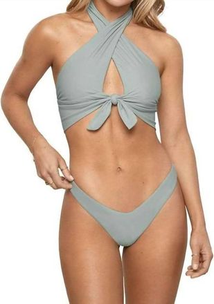 PQ Swim Alex Halter Style Bikini Top In Pistachio