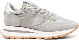 Philippe Model Leren Tropez Sneakers - Heren - Sneakers - Grijs - 37 EU - Katoen - Schoenen