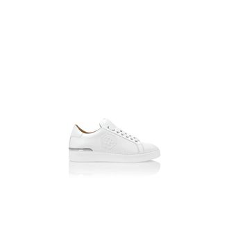 Philipp Plein Sneakers, male, White, 7 UK, Nappa Leather Lo-Top Trainers Hexagon