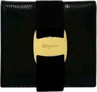 Ferragamo Pre-owned leren portemonnee - Dames - Vintage Accessoires - Zwart - ONE Size - Leer - Vintage