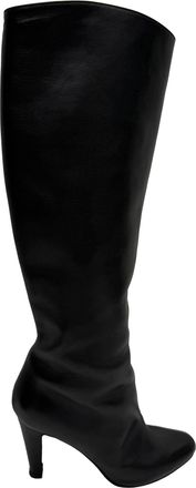 Christian Louboutin Pre-owned Womens Almond-Toe Knee-High Boots in Black Leather - Size 36.5 EU/IT