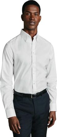 CHARLES TYRWHITT Non-Iron Twill Button-down Shirt in White at Nordstrom, Size 17.5 - 35