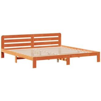 vidaXL Bed Frame without Mattress Wax Brown 180x200 cm Super King Solid Wood Pine Vidaxl