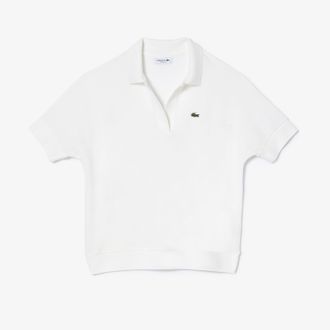 Lacoste Womens Lacoste Loose-Fit Polo Shirt in White