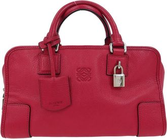 Loewe Amazona Nm Bag Leather Pink Leather Handbag (Pre-Owned)